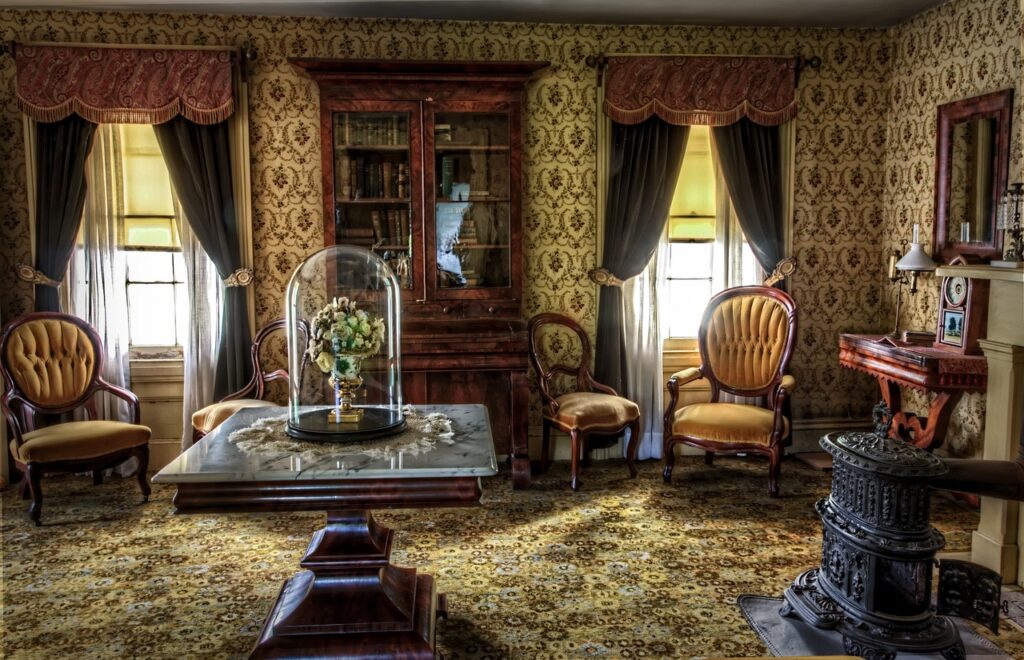 living room, victorian, historic